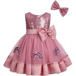 Robes de soirée rose foncé à pois en tulle à motif papillons look fashion pour fille en promo de la boutique en ligne Amazon.fr 