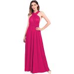 Robes de bal longues de demoiselle d'honneur roses maxi sans manches Taille XL look fashion pour femme 