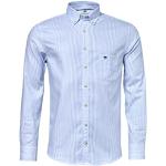 FYNCH-HATTON Hemden 10005500 T-shirt Oxford avec col boutonné, Bleu clair à rayures, XXXL