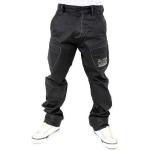 Jeans enduits noirs bruts lavable en machine W32 look fashion pour homme 