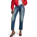 Jeans boyfriend G-Star bleues azur en cuir de vache bruts W26 look fashion pour femme en promo 
