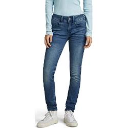 G-STAR RAW Lynn Mid Waist Skinny Jeans Femme, Bleu (medium aged 60885-6550-071), 27W / 34L