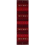 Tapis en laine rouge foncé 80x300 rustiques en promo 