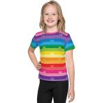 T-shirts à col rond all Over en polyester à motif USA enfant 
