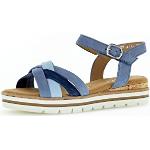 Sandales plates Gabor bleues en caoutchouc avec semelles amovibles Pointure 40,5 look fashion pour femme 