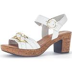 Sandales à talons Gabor blanches en cuir avec semelles amovibles Pointure 39 look fashion pour femme 