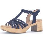 Sandales plateformes Gabor bleus foncé avec semelles amovibles Pointure 38 look fashion pour femme 