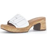 Sandales Gabor blanches en cuir avec semelles amovibles Pointure 39 look fashion pour femme 