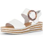 Sandales Gabor blanches en cuir avec semelles amovibles Pointure 38 look fashion pour femme en promo 