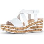 Sandales à talons Gabor blanches avec semelles amovibles à talons compensés Pointure 38 look fashion pour femme 