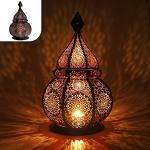 Lampes marocaines dorées à motif Afrique style ethnique en promo 