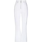 Pantalons taille haute blancs en coton à strass pour femme 