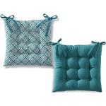 Galettes de chaise Becquet bleues en polyester 40x40 cm 