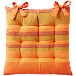 Galettes de chaise Blancheporte orange à rayures en coton en lot de 2 40x40 cm en promo 