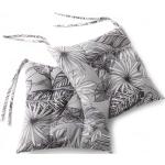 Coussins de sol gris tropicaux en polyester en lot de 2 40x40 cm 