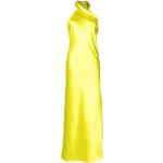 Robes de soirée longues Galvan London jaune citron en satin sans manches Taille XS pour femme 