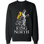 Game Of Thrones King In The North Direwolf With A Crown Classic Sweatshirt XX-Large