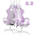 Chaises de bureau violettes à motif lapins 