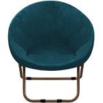 Housses de chaise bleu canard en velours extensibles 
