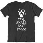 Gandalf You Shall Not Pass Lord Frodo Balrog The Rings Funny T-Shirt Tee Gift Black L