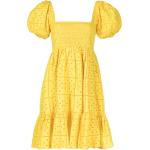 Robes évasées Ganni jaune citron avec broderie bio éco-responsable Taille XS pour femme en promo 