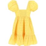 Mini robes Ganni jaunes à volants bio éco-responsable minis Taille XS pour femme 