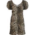 Robes à imprimés Ganni marron à effet léopard bio éco-responsable à manches courtes Taille XS pour femme en promo 