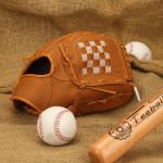 Gants de baseball marron en cuir synthétique 