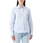 GANT REG Broadcloth Striped Shirt Chemise en Drap Fin À Rayures Regular, Muted Blue, 40 Femme