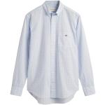 Chemises vichy Gant bleus clairs en popeline Taille XL classiques pour homme 