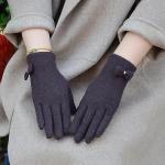 Gants tactiles d'hiver violet foncé look fashion pour femme 