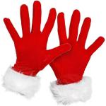 Gants tactiles pour fêtes de Noël rouges en velours look fashion pour femme 