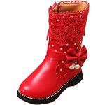Bottes de neige & bottes hiver  rouges en cuir synthétique à motif papillons Pointure 29 look fashion pour fille 