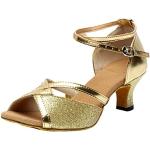 Chaussures de tango dorées à paillettes Pointure 37 look fashion pour femme 