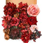 Bouquets de mariage rouge bordeaux en plastique 