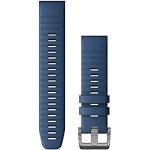 Bracelets de montre Garmin QuickFit bleus look sportif en silicone 