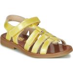 Sandales GBB jaunes en cuir en cuir respirantes Pointure 25 avec un talon jusqu'à 3cm pour enfant 