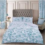 Linge de lit bleu canard à fleurs à motif canards 200x200 cm 