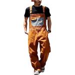 Pantalons de randonnée orange en cuir synthétique imperméables coupe-vents Taille 5 XL look fashion pour homme 