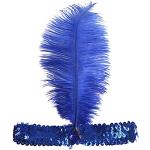 Serre-têtes plume pour la Saint-Valentin bleus à strass Tailles uniques look fashion pour femme 