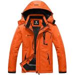 Vestes de ski orange en polaire imperméables coupe-vents col montant à col montant Taille L look casual pour homme en promo 