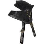 Déguisements médievaux pour festival noirs en cuir à épaulettes look médiéval 