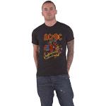 T-shirts à imprimés noirs AC/DC Taille S look Rock pour homme 