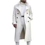 Vestes de randonnée pour fêtes de Noël blanches en velours imperméables coupe-vents à capuche Taille M look casual pour homme 