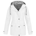 Vestes de running blanches en gore tex imperméables coupe-vents à capuche Taille 4 XL plus size look casual pour femme 