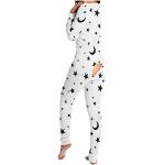 Pyjamas combinaisons blancs en velours à motif ours Taille 3 XL plus size look sexy pour femme 