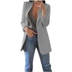 Vestes de ski gris clair en tweed coupe-vents à capuche à manches longues Taille XXL plus size look fashion pour femme 