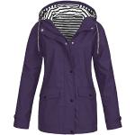 Vestes de running violettes en gore tex imperméables coupe-vents à capuche Taille 3 XL plus size look casual pour femme 