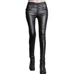 Leggings en cuir noirs en cuir synthétique à strass Taille 3 XL look sexy pour femme 