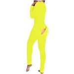 Pyjamas combinaisons d'automne jaunes en peluche à motif animaux Taille 3 XL plus size look sexy pour femme 